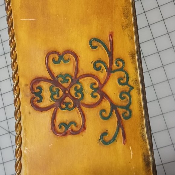 VTG 23" Metal Planter Box Rustic Ochre w/ Rope Cord Trim Detail - Picture 10 of 11